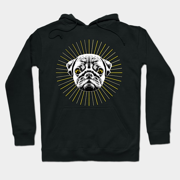 Holy Golden Pug Hoodie by R LANG GRAPHICS